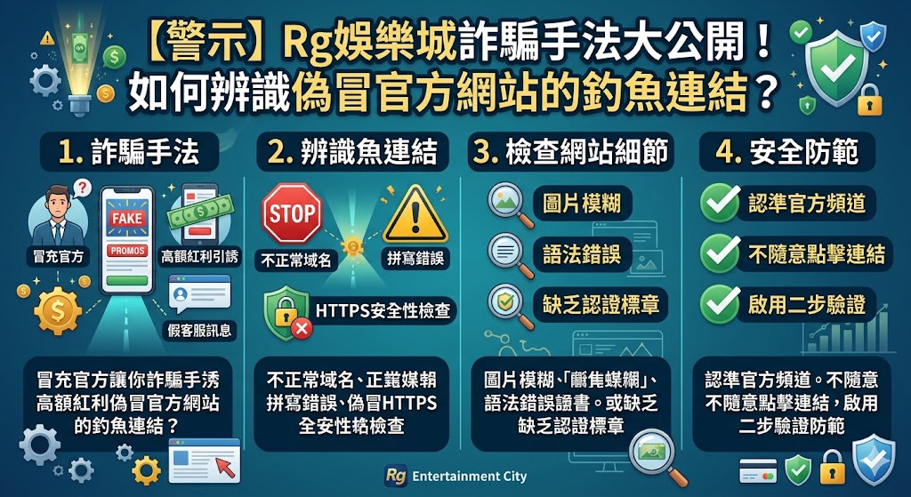 【警示】Rg娛樂城詐騙手法大公開！如何辨識偽冒官方網站的釣魚連結？